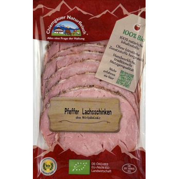 Pfeffer-Lachsschinken geschnitten